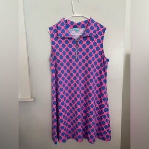 Anthony's Resort Wear Women's Pink Geometric Split Neck Tank Dress XL